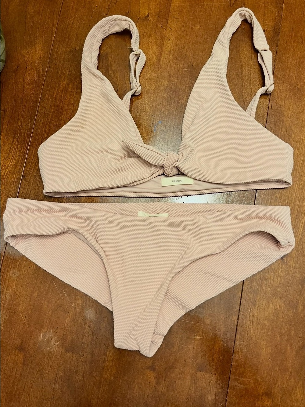 Eberjey Knot-Front Bikini Set - Light Blush